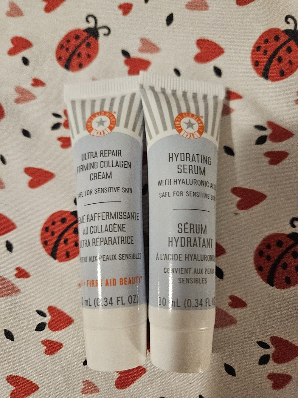 First Aid Beauty Hydrating Serum and ultra repair firming collagen cream